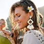 Sunmoon Bohemian Rattan Tassel Earrings for Women Lightweight Boho Jewelry Handmade Weaving Geometric Long Drop Dangle Statement Earrings