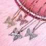 Butterfly Necklace Tennis Link Chain Butterfly Necklace Iced Out Zirconia Butterfly Pendent Hip Hop Choker Necklace for Women Girls