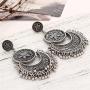 Rinhoo Vintage Retro Ethnic Bohemian Style Fringes and Floral Tassels Brocade Lotus Mexico Gypsy Drop Dangle Earring Women Girls Jewelry