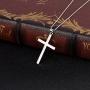 LUHE Sterling Silver Cross Pendant Necklace for Men Women Teens with Gift Box
