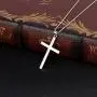 LUHE Sterling Silver Cross Pendant Necklace for Men Women Teens with Gift Box LUHE Sterling Silver Cross Pendant Necklace for Men Women Teens with Gift Box