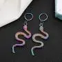 Creative Retro Color Snake Hoop Earrings for Women Colorful Snake Drop Dangle Enamel Earrings for Girls