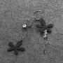 BBL CZ Cubic Zirconia Earrings Metal Flower Shaped Jewelry Long Asymmetry Tassel Dangle Drop Needles Earrings for Women Hypoallergenic Shiny Teardrop Earrings with Gift Box