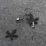BBL CZ Cubic Zirconia Earrings Metal Flower Shaped Jewelry Long Asymmetry Tassel Dangle Drop Needles Earrings for Women Hypoallergenic Shiny Teardrop Earrings with Gift Box