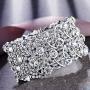 BriLove Womens Wedding Bridal Crystal Cluster Tennis Stretch Bracelet