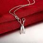 CHUYUN Trendy Silver Hair Scissor Dangle Pendant Necklace Scissors Jewelry Hairdresser Gift