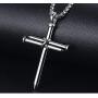 AILUOR Vintage Nail Cross Charm Pendant Necklace, Mens Stainless Steel Christian Chain Jewelry Polished