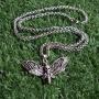 SanLan Death Head Moth Pendant Necklace Wicca Jewelry Goth Moth and The Moon