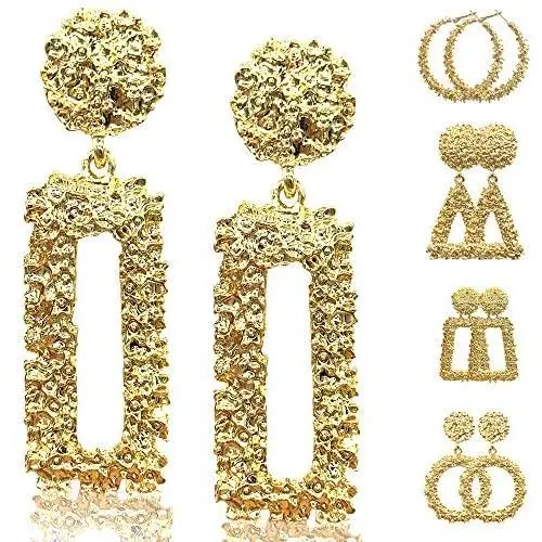 Premium Fashion Jewelry Rhinestone Geometric Drop Dangle Earrings for Women Elegant Vintage