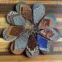 16 Pairs Leather Earrings for Women Girls Teardrop Leaf Flower Leopard Print Petal Drop Earrings Antique Lightweight Leather Earring Set