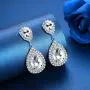 mecresh Clear/Gold Teardrop Austrian Crystal Bridal Dangle Earring mecresh Clear/Gold Teardrop Austrian Crystal Bridal Dangle Earring