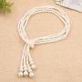 TULIP LY White Crystal Pendant Necklace Long Sweater Necklace Fashion Jewelry for Women Girls
