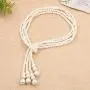 TULIP LY White Crystal Pendant Necklace Long Sweater Necklace Fashion Jewelry for Women Girls