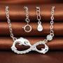 Unendlich U Solid 925 Silver Jewelry Dolphin Infinity Symbol Earrings Bracelet Necklace