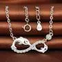 Unendlich U Solid 925 Silver Jewelry Dolphin Infinity Symbol Earrings Bracelet Necklace