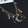 JczR.Y Fashion Bohemia Gold Color Crystal Star Moon Tassel Pendant Necklaces for Women Party Jewelry Accessories