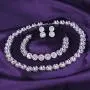 EVER FAITH Silver-Tone Round Cut Cubic Zirconia Tennis Necklace Bracelet Earrings Set EVER FAITH Silver-Tone Round Cut Cubic Zirconia Tennis Necklace Bracelet Earrings Set
