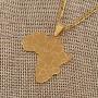 Davitu Gold Color Africa Map Hip-hop Style Pendant Necklaces with Sierra Leone for Women Men African Maps Jewelry Gifts #J0581 - (Length: 45cm by 3mm Chain)