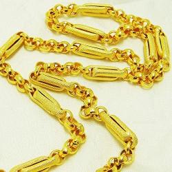 Chain Mix 22K 23K 24K Thai Baht Yellow Gold Plated 24 inch 36 Gram 5 mm Grams Jewelry