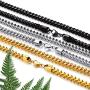 ChainsPro 3/4.5/6/7MM Flat Franco Cuban Link Chain, 18/22/26/28/30/32 inches,Black/18K Gold Plated/Rose Gold Color(Send Gift Box)