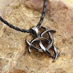 Viking Necklace Norse Amulet Mjolnir Pendant Leather Chain Thors Hammer Necklace Celtic Pagan Symbol Jewelry for Men Unisex