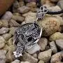 GuoShuang Learther Chain Antique Men Nrose Celtic Dragon In Cross Necklace Guardian Crossreligious Jewelry