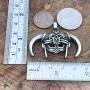 Warrior Jewelry Skyrim Ancient Nord horned Helmet Gladiator Babarian Medieval Roman Viking Protection Amulet pewter boys mens pendant necklace Charm for boys men unisex w silver ball chain