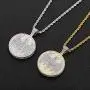 KMASAL Jewelry Hip Hop Iced Out Bat Pendant Gold Plated Lab Diamond Necklace with Rope Chain for Men Women