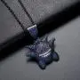 LKV Hip Hop Elf Pokemon Zircon Iced Out CZ Stone Gold Gengar Pendant Necklace