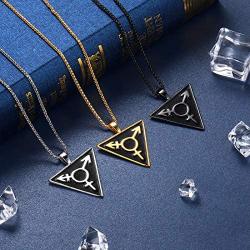 beautlace LGBT Necklaces/Stud Earrings/Set Silver/18K Gold/Black Gun Plated Triangle Pendant Gay & Lesbian Pride Jewelry Set for Men and Women