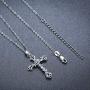 Cross Necklace 925 Sterling Silver Rose Crose Pendant Necklace Cross Necklace for Women
