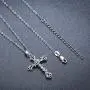 Cross Necklace 925 Sterling Silver Rose Crose Pendant Necklace Cross Necklace for Women Cross Necklace 925 Sterling Silver Rose Crose Pendant Necklace Cross Necklace for Women