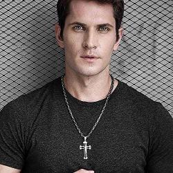 Trendsmax Cross Pendant Necklace Mens Boys Stainless Steel Gold Silver Byzantine Chain 22 24 26 28 30inch