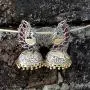 Aheli Dual Tone Oxidized Peacock Design Crafted Jhumka Jhumki Earrings Indian Fashion Jewelry for Women Girls Aheli Dual Tone Oxidized Peacock Design Crafted Jhumka Jhumki Earrings Indian Fashion Jewelry for Women Girls