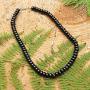 Karelian Heritage Shungite Beaded Necklace Chakra Balancing Vibrational Healing