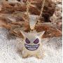 JRjewelry Hip Hop Bling Iced-Out Gengar Pendant Necklace Gold Plated 24'' Rope Chain