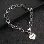 Heart Initial Chain Bracelet for Women Gifts 26 Letter Charms Bracelet Stainless Steel Link Bracelets Birthday Christmas Jewelry for Women Girl Teen