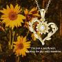 14k Solid Gold Heart Shaped Sunflower Pendant Necklaces for Women - Moissanite Necklaces Gold Jewelry Present for Wife Girlfriend Mother