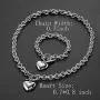 Heart Pendant Necklace and Bracelet Chain Stainless Steel Silver Drop White Jewelry Set Heart Pendant Necklace and Bracelet Chain Stainless Steel Silver Drop White Jewelry Set