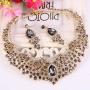 EVER FAITH Womens Austrian Crystal Flower Cluster Teardrop Necklace Earrings Set