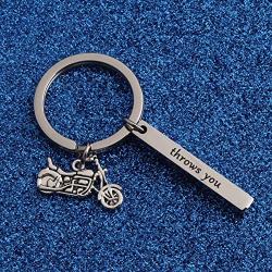 WUSUANED Motorcycle Keychain When Life Throws You A Curve Lean Into It Bike Gift for Dad Husband Boyfriends