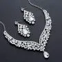 Hapibuy Crystal Bridal Wedding Necklace and Earrings Jewelry Set For Women and Brides Hapibuy Crystal Bridal Wedding Necklace and Earrings Jewelry Set For Women and Brides