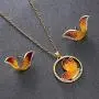 AILUOR Elegant Enamel Butterfly Jewelry Set, Fashion Charm Gold Plated Crystal Rhinestone Imitation Pearl Water Drop Butterfly Pendant Necklace Stud Earrings for Women Girl AILUOR Elegant Enamel Butterfly Jewelry Set, Fashion Charm Gold Plated Crystal Rhinestone Imitation Pearl Water Drop Butterfly Pendant Necklace Stud Earrings for Women Girl