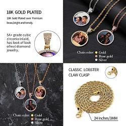 GUCY Picture Necklace for Women Men Personalized Custom Photo Round Necklace Rope Chain