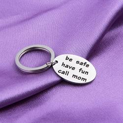 MAOFAED New Driver Keychain Sweet 16 Gift Be Safe Have Fun Call Mom Graduation Gift for Daughter or Son