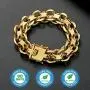 Jewelry Kingdom 1 Gold Link Bracelet for Men Boy Designer 15MM 18K Gold Heavy Chain Biker Bracelet hip hop Jewelry Available Length 7.5 inch 8.5inch 9.5inch