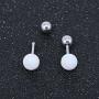 Gorgeous Fire Opal Ball Stud Earring Stainless Steel Helix Conch Cartilage Earring for Girl Women