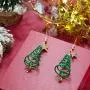 Handmade Christmas Drop Dangle Earrings. Holiday Christmas Earrings. Small Cute Christmas tree Earring. Jewelry for Women Girls