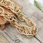 Hanpabum Gold Plated Chunky Rope Chain Necklace and Large Hollow Casting Triangle Bamboo Hoop Earrings Set for Men Women Costume Jewelry Punk Hip Hop Rapper Style