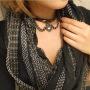 Flongo Womens Mens Fashion Punk Alloy Cool Gothic Heart-Shape Lock Link Leather Collar Choker Necklace